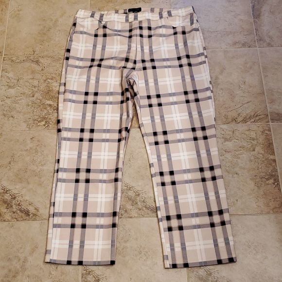 Sanctuary Pants - Sanctuary women's plus size plaid pull on cropped pants